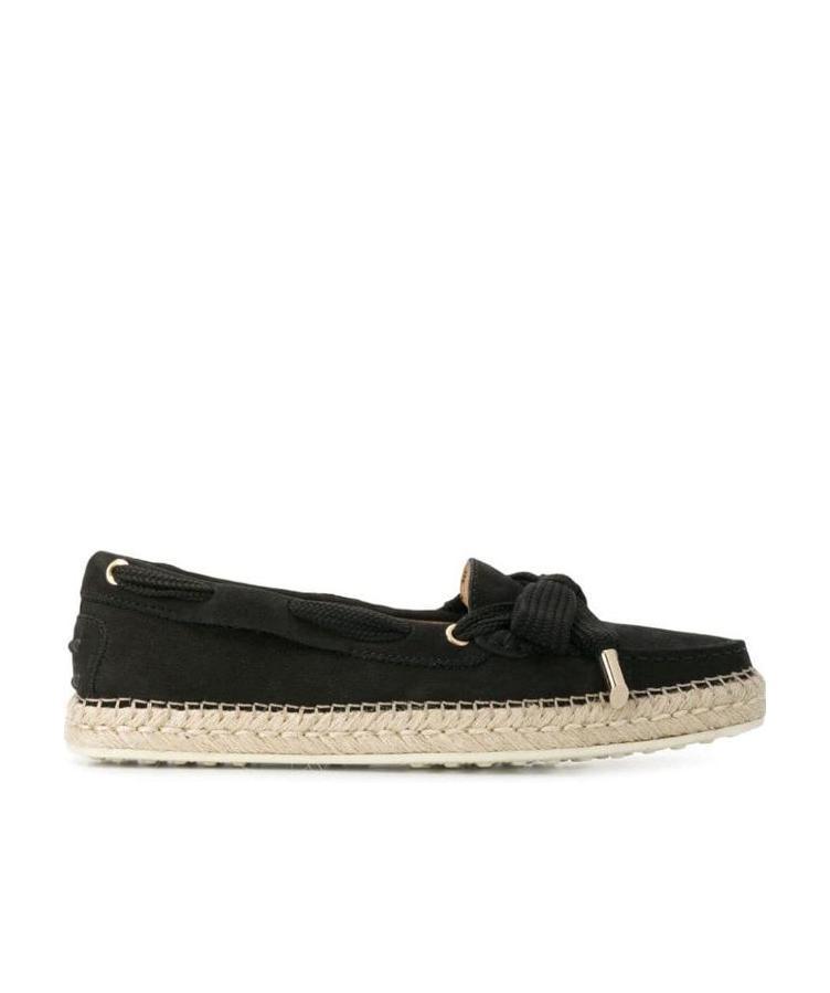 Tod's Straw-woven Love Shoes In Black