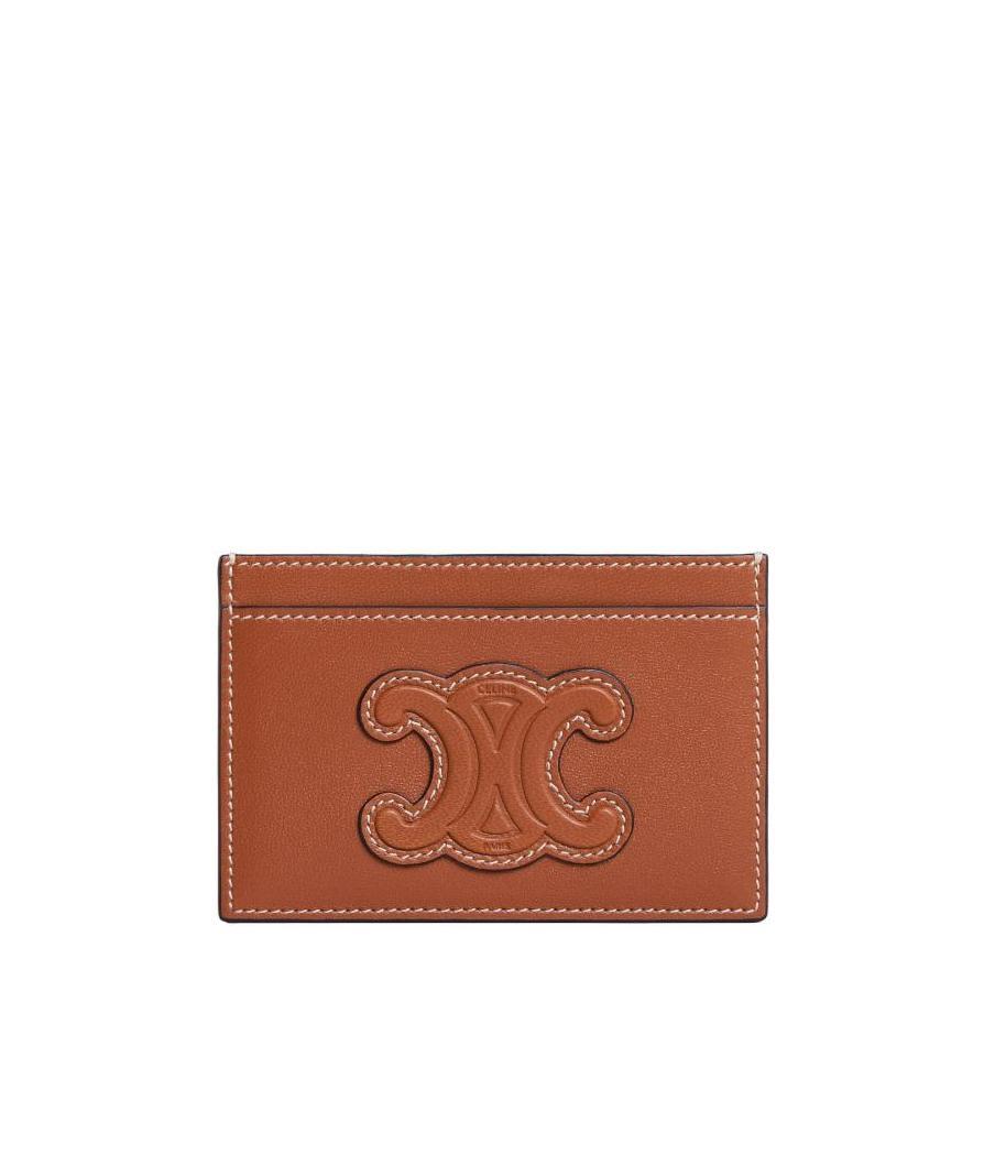 CELINE CARD HOLDER CUIR TRIOMPHE IN SMOOTH LAMBSKIN