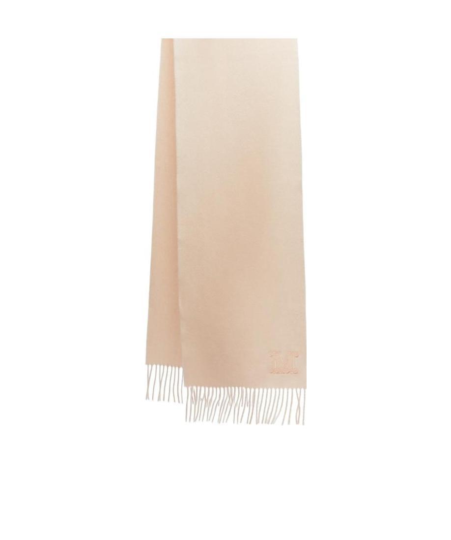 Max Mara Logo Tassel Scarf In Nude