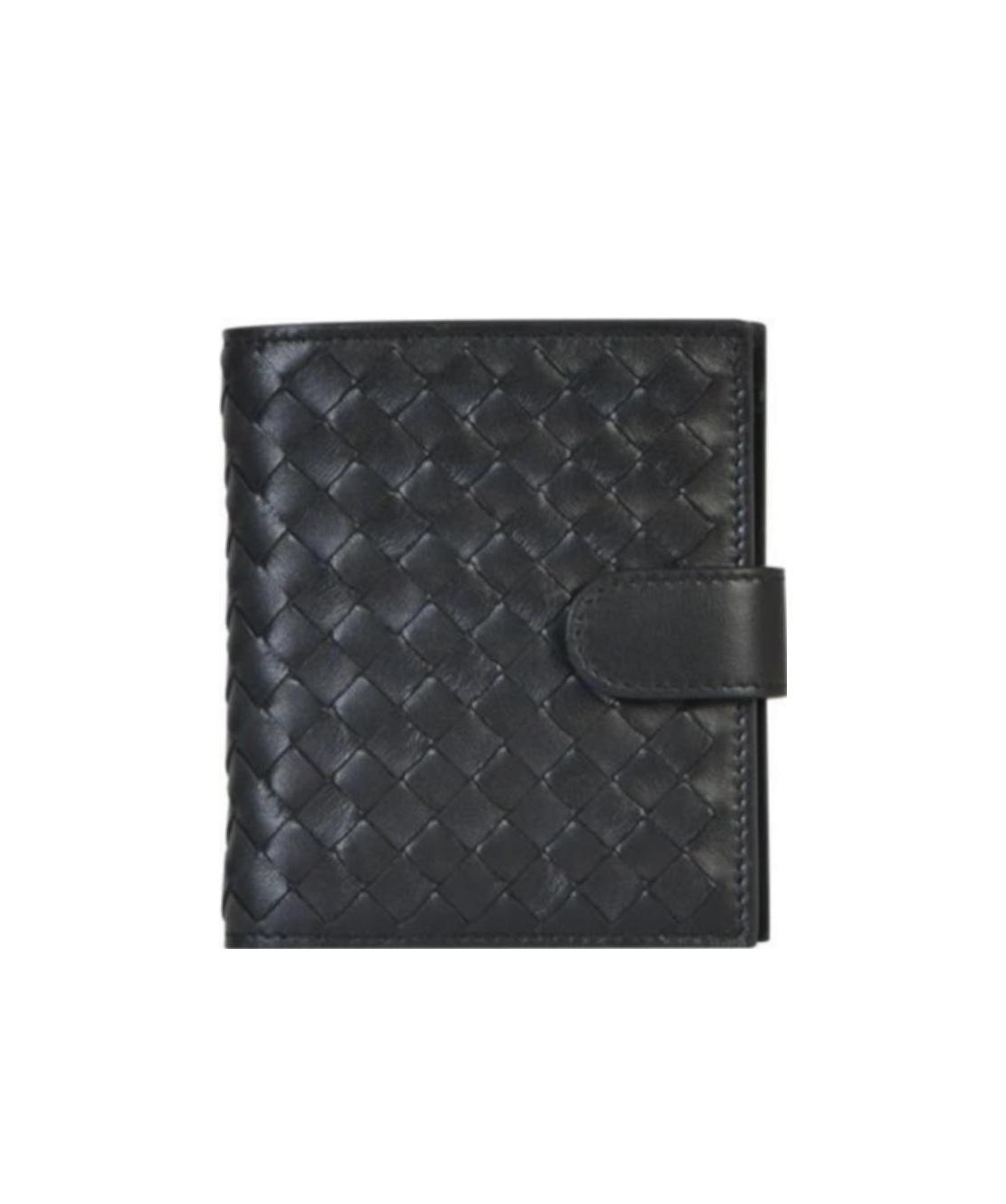 Bottega Veneta Black Intrecciato Leather Wallet In Black