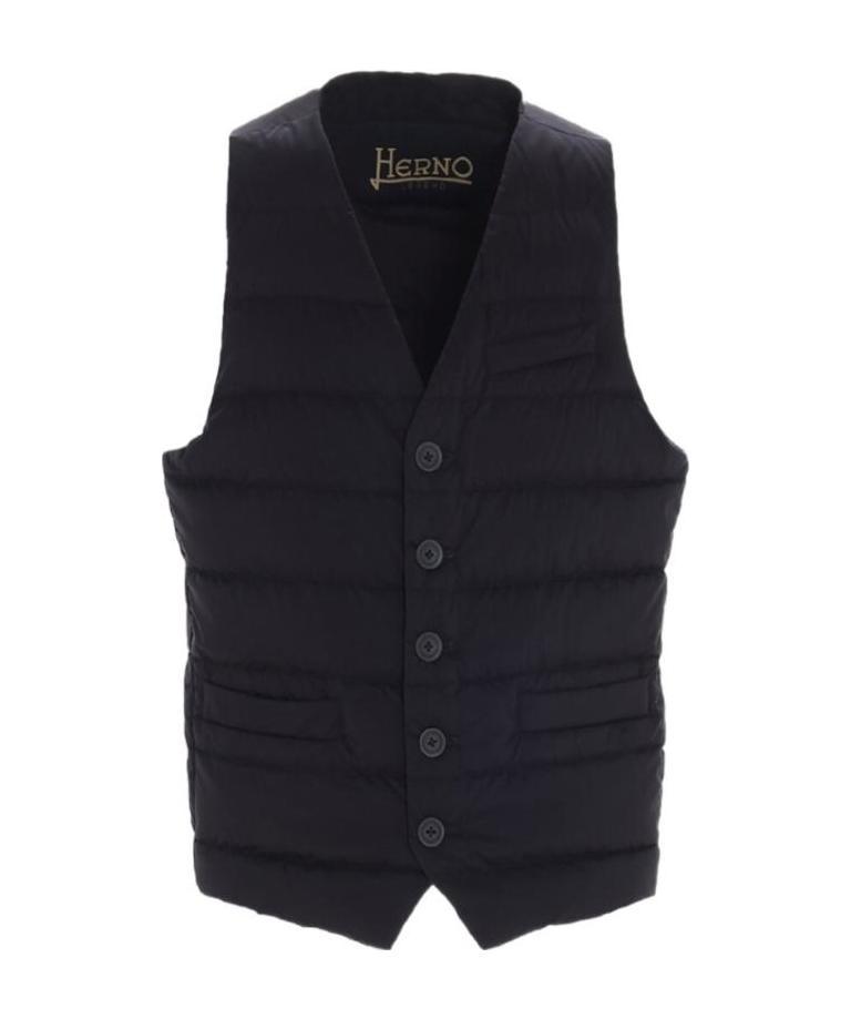 Shop Herno Zipped Gilet Jacket In Black