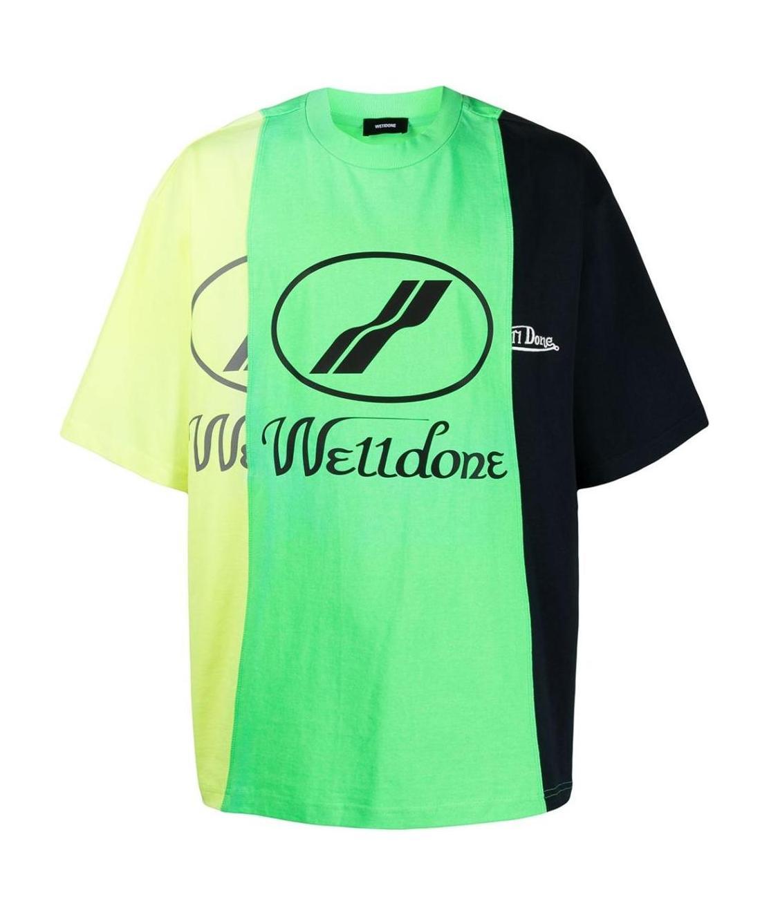 We11 Done Colour Block T-shirt In Green