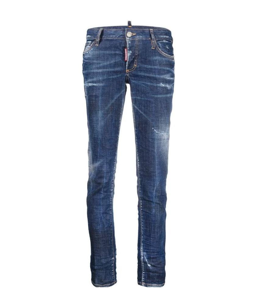 Dsquared2 Distressed-effect Cropped Skinny Jeans In Blue