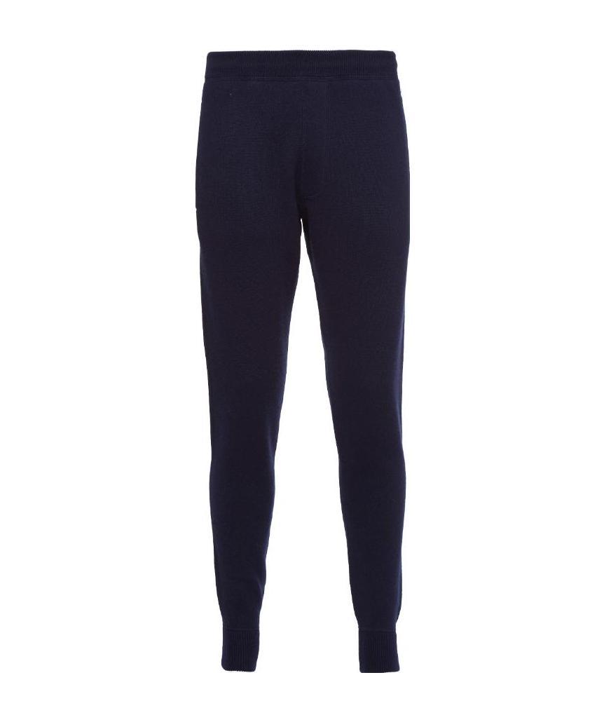 Prada Stretch Cashmere Blend Joggers For Men In Blue