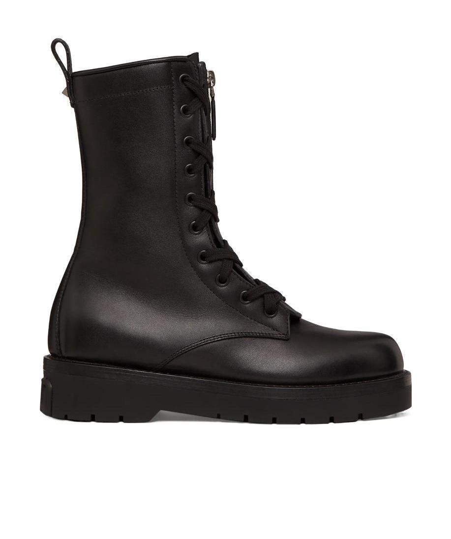 Shop Valentino One Stud Ankle Boots In Black