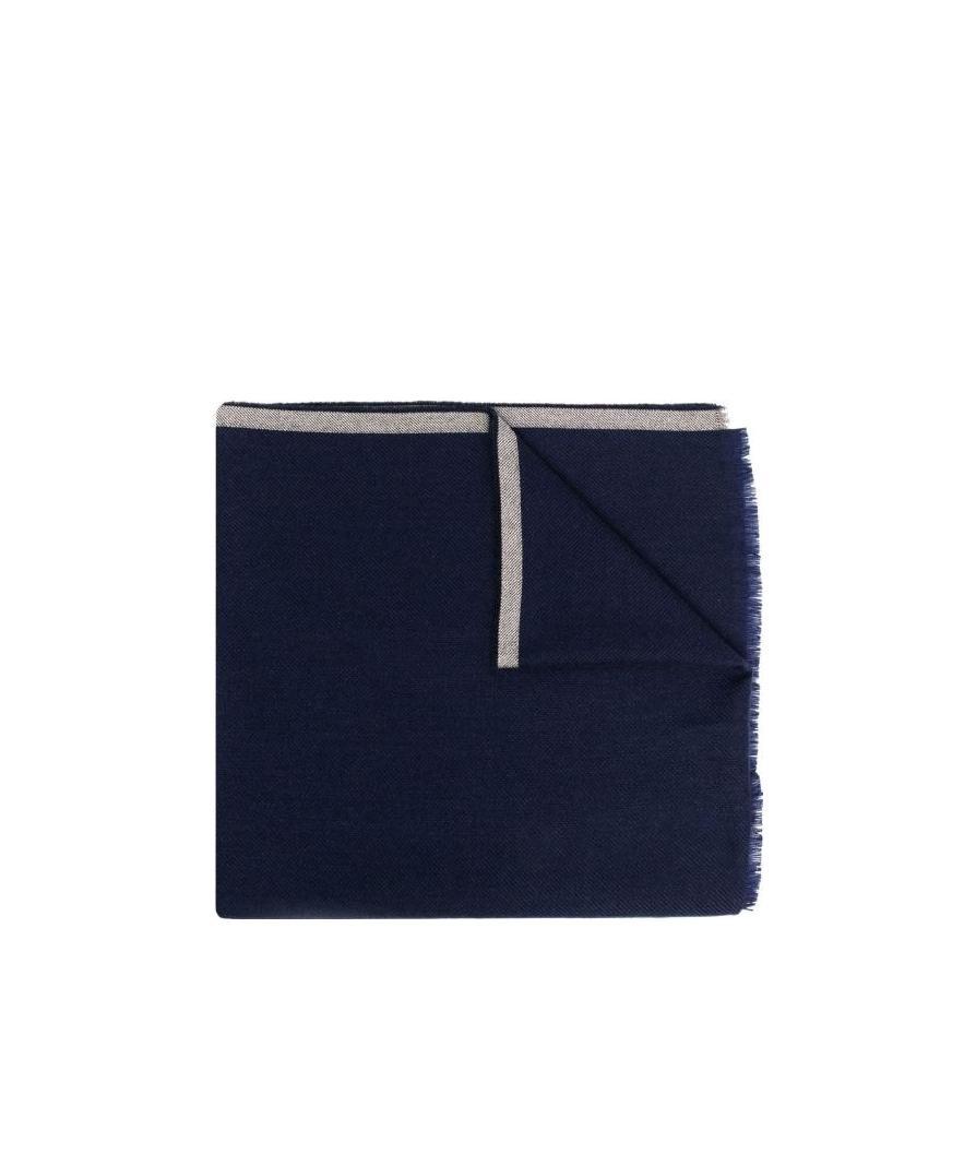 Brunello Cucinelli Wool Fringed Scarf In Black
