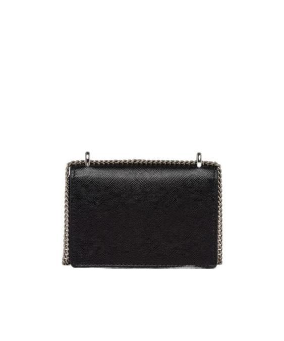 Prada Saffiano Leather Card Holder With Shoulder Strap