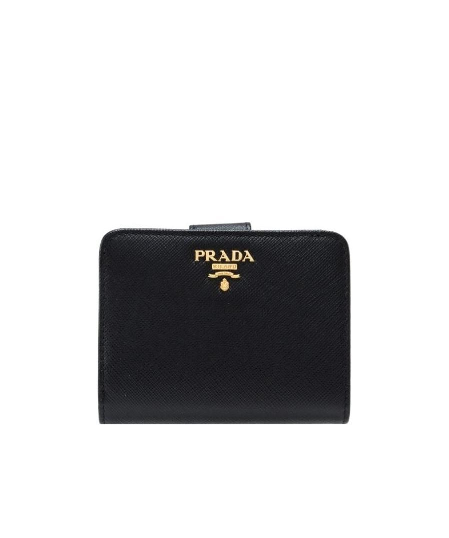 Prada Saffiano Leather Bi-fold Wallet In Black