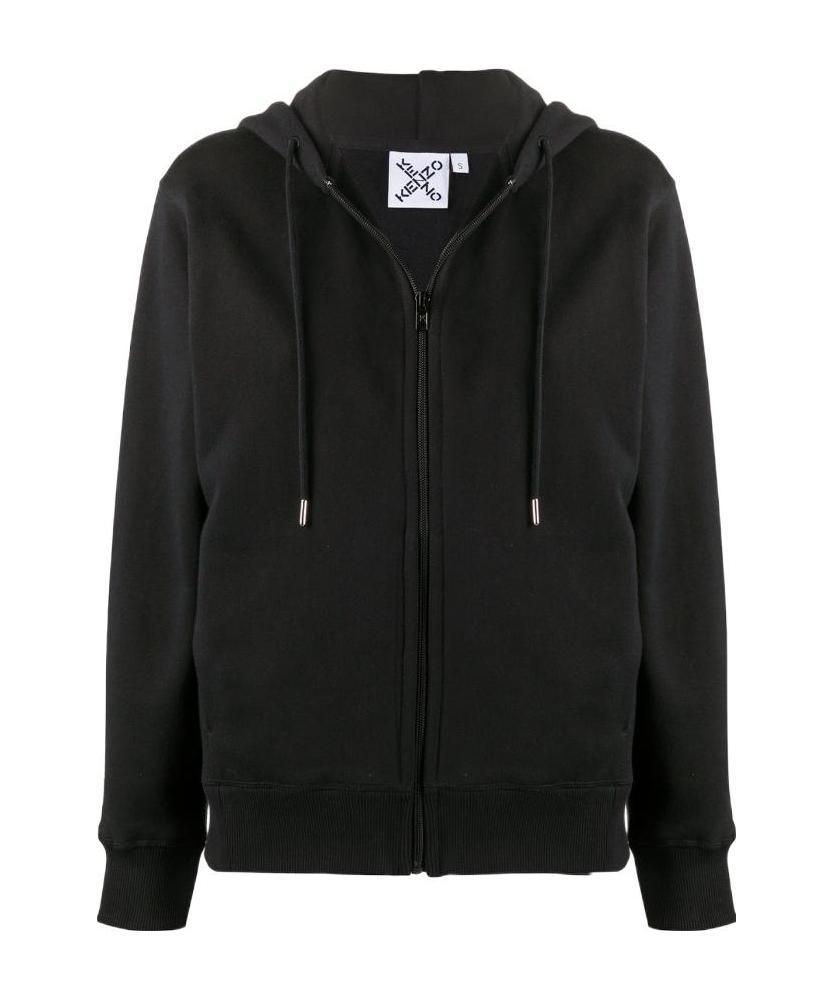 Kenzo Logo-print Jersey Hoodie In Black