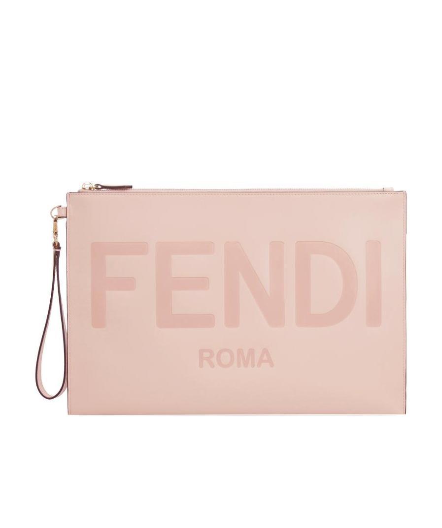 Fendi Roma Large Logo Handbag In Pink