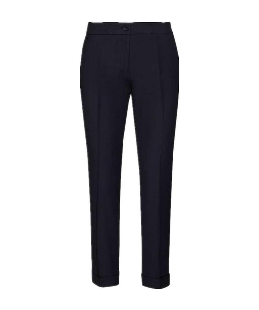Etro Navy Blue High-rise Straight Casual Pants In Black
