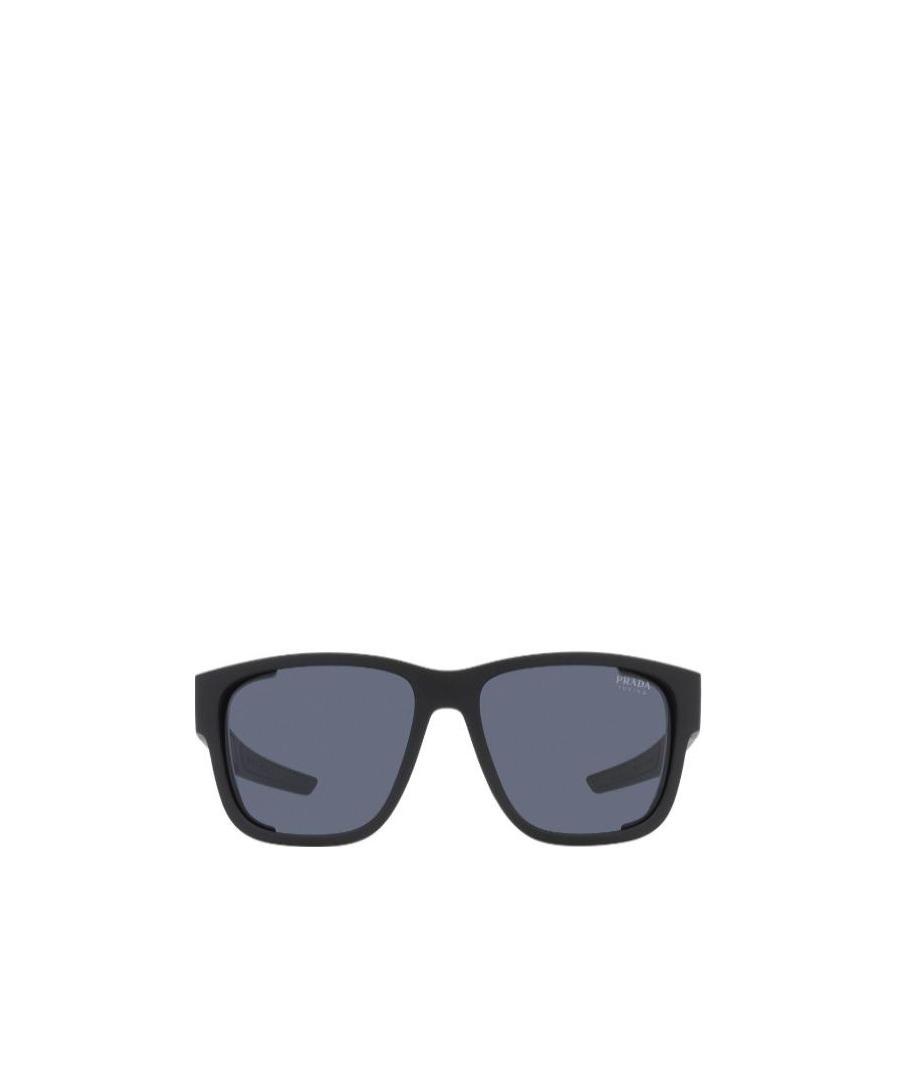 Prada Linea Rossa Logo Sunglasses In Black