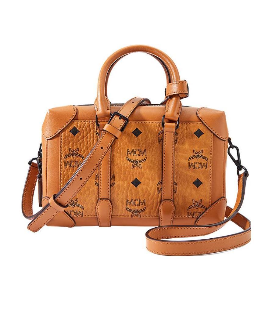 Mcm Logo Details Handbag In Brown