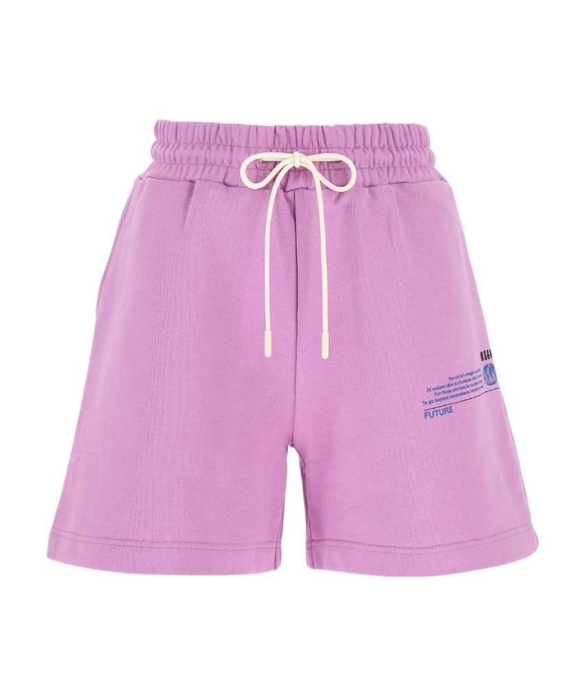 MSGM LOGO-PRINT TRACK SHORTS