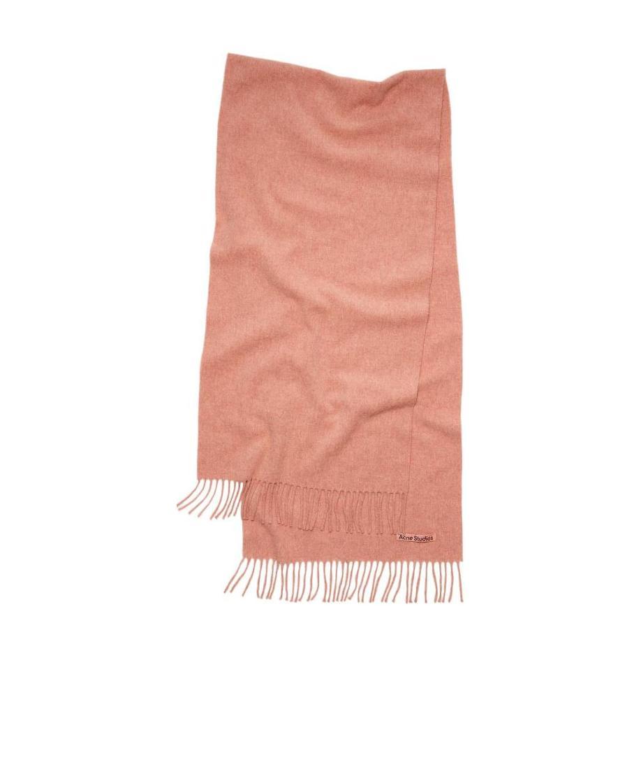 Shop Acne Studios Fringed Wool Scarf In Pink