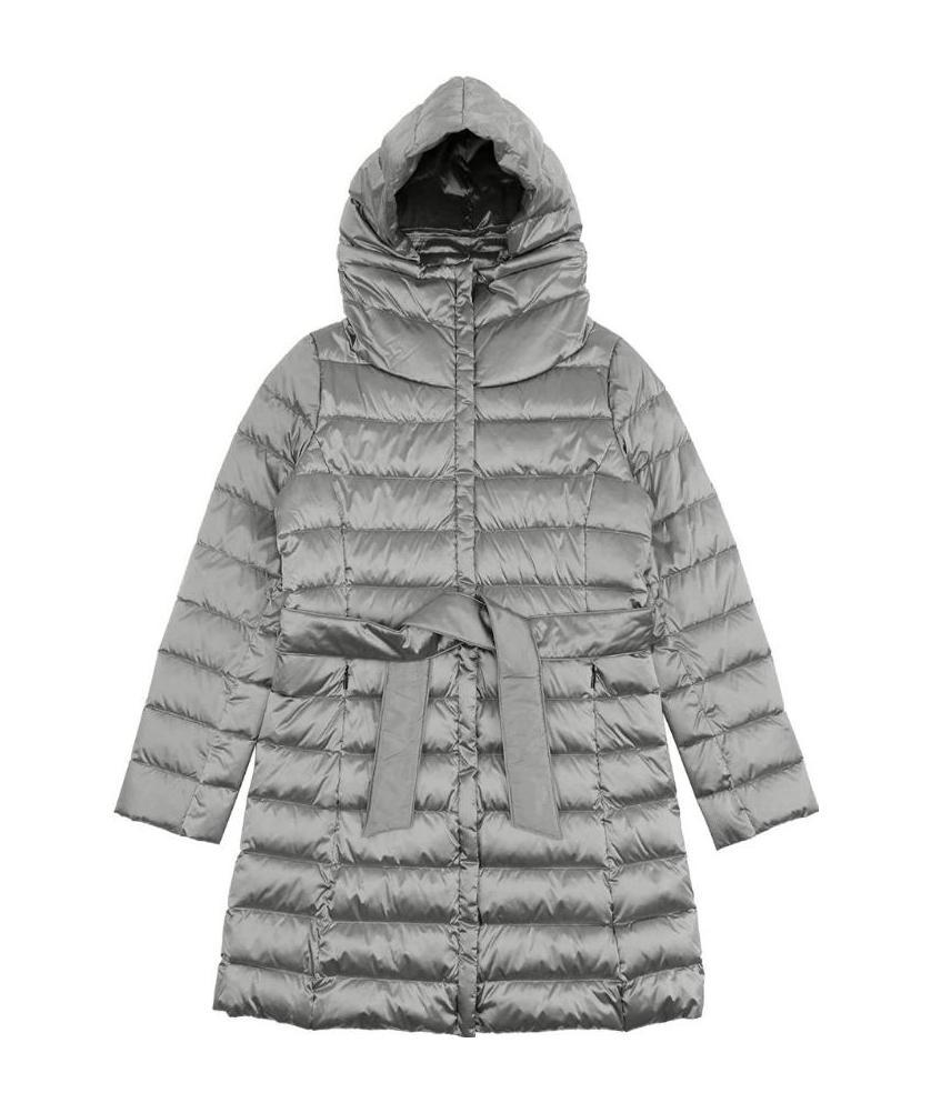 Weekend Max Mara Hooded Quilted Down Jacket In Gray