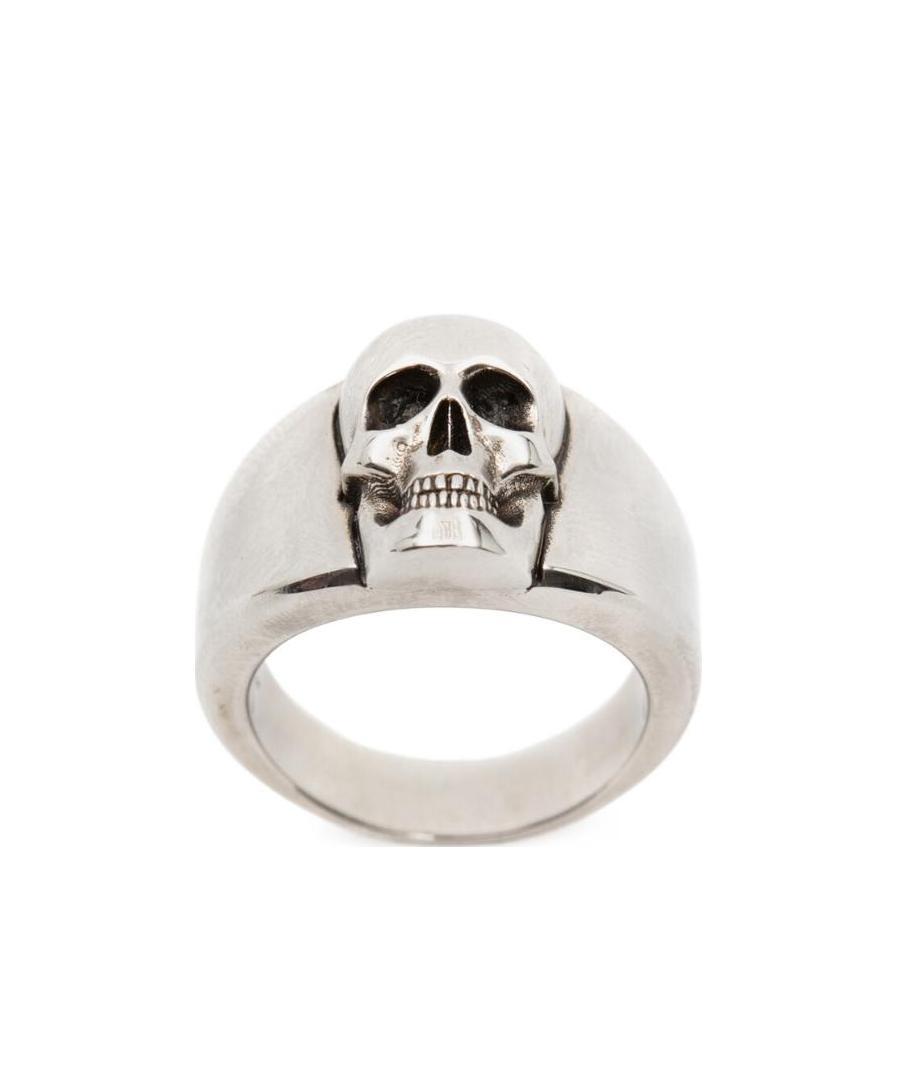 Alexander Mcqueen Skull-detail Silver-tone Ring In White