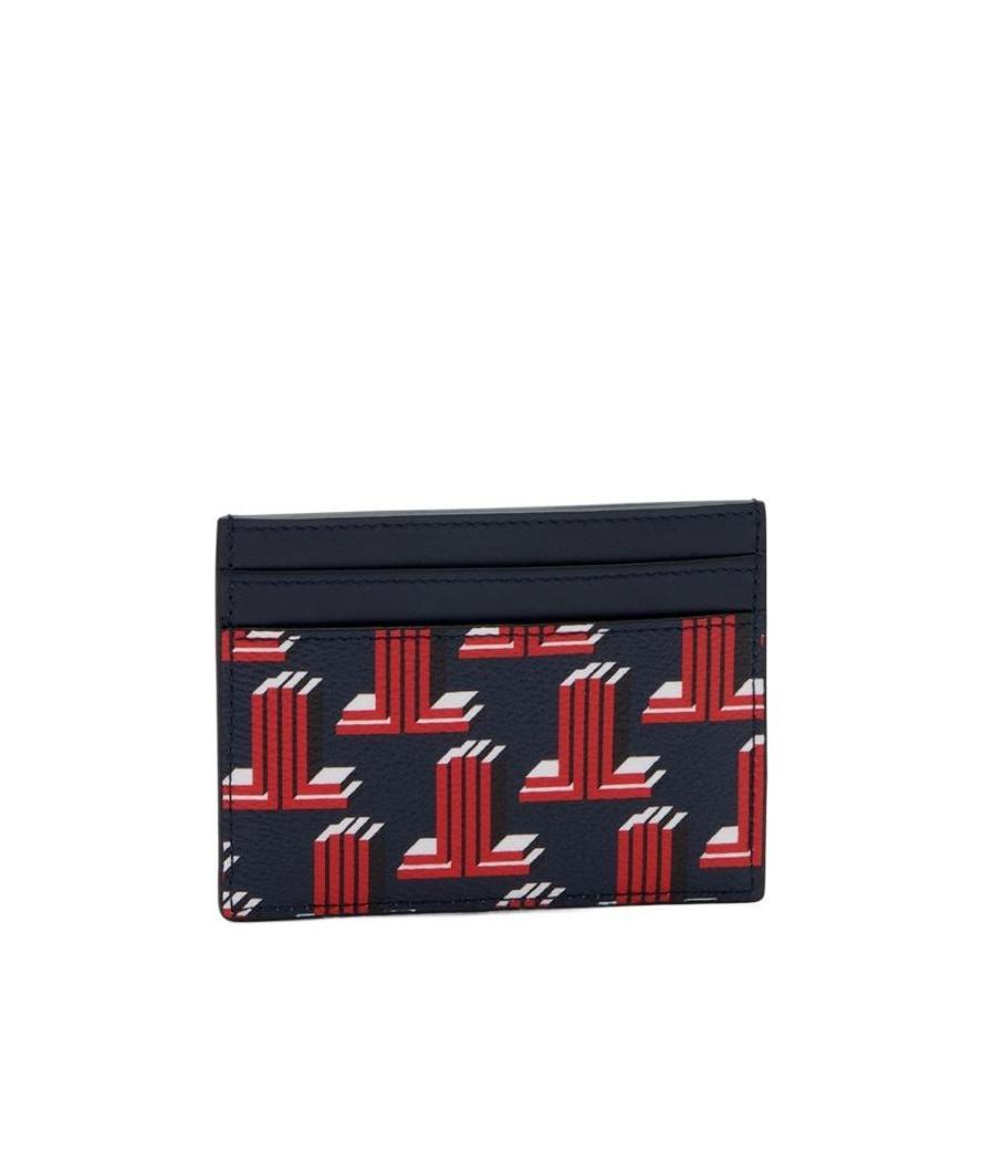 Lanvin 3d Initials Logo-print Cardholder In Black