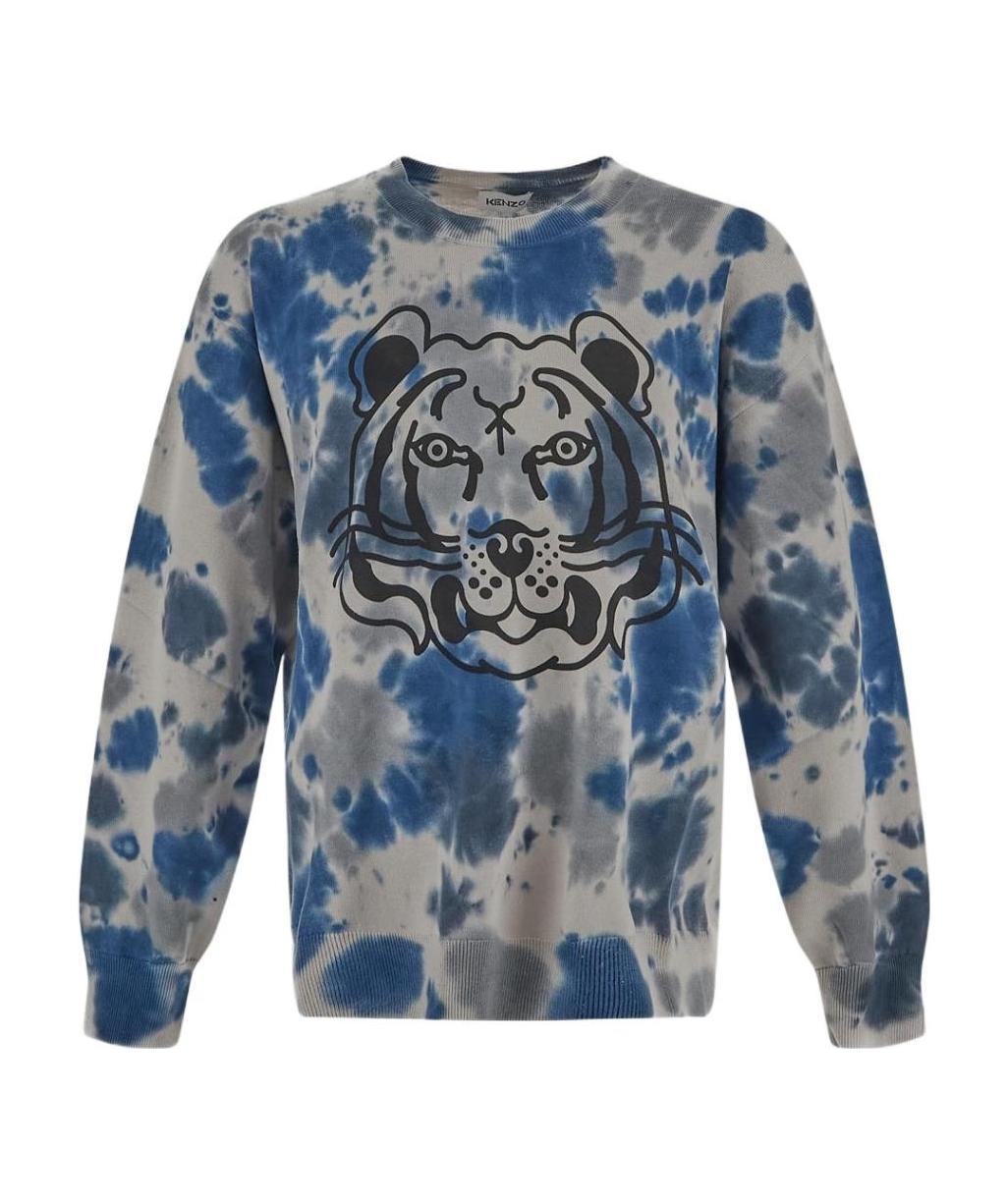 Kenzo Tiger Head-print Crew Neck Sweatshirt In Black