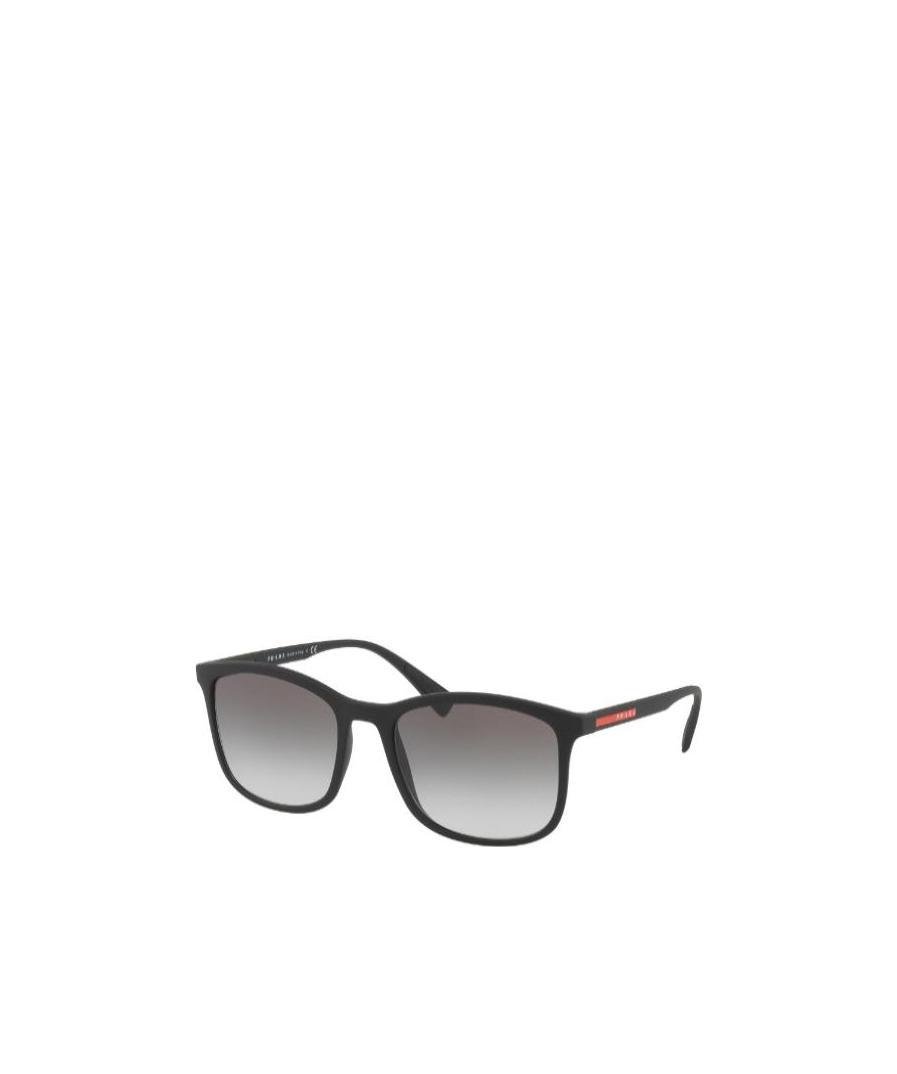 Prada Linea Rossa Logo Sunglasses In Black