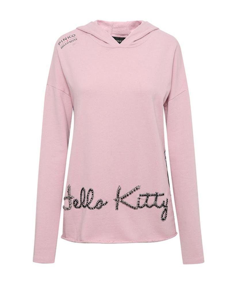 Pinko X Hello Kitty Logo Hooded Sweater In Pink