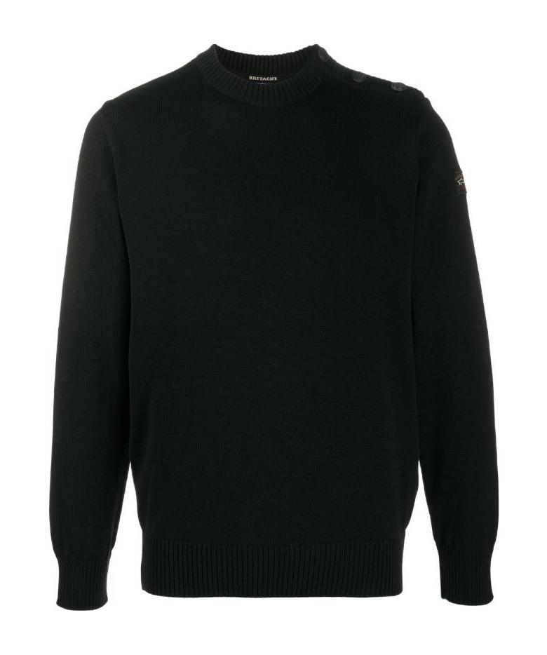 Paul & Shark Round Neck Sweater In Black