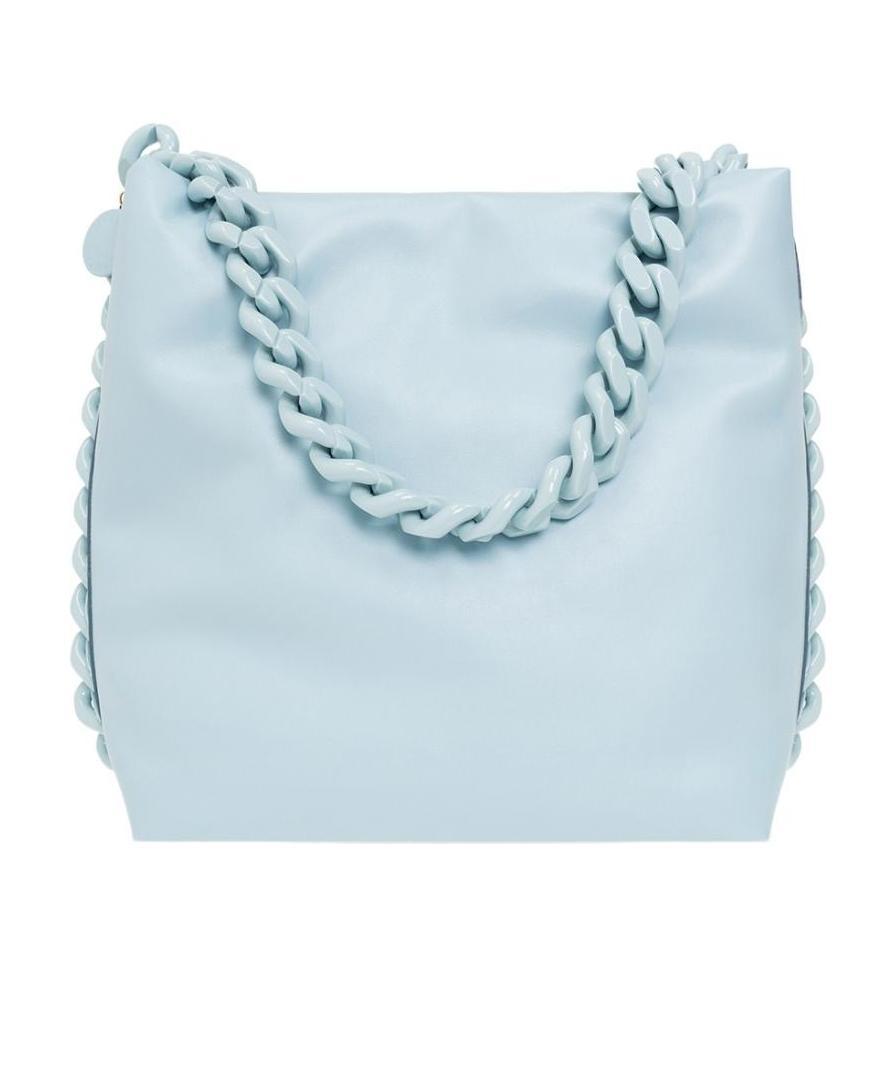 Stella Mccartney Falabella Padded Chain-link Shoulder Bag In Blue