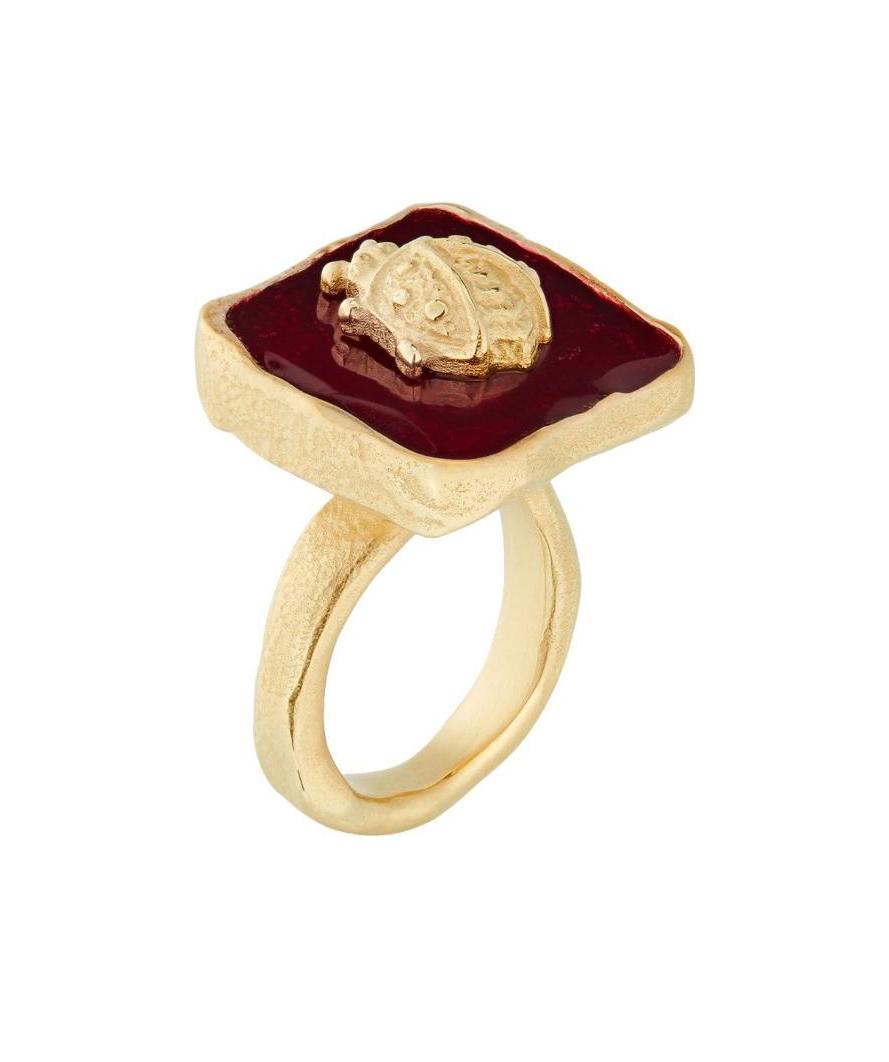 Dior Logo Ring In Yellow