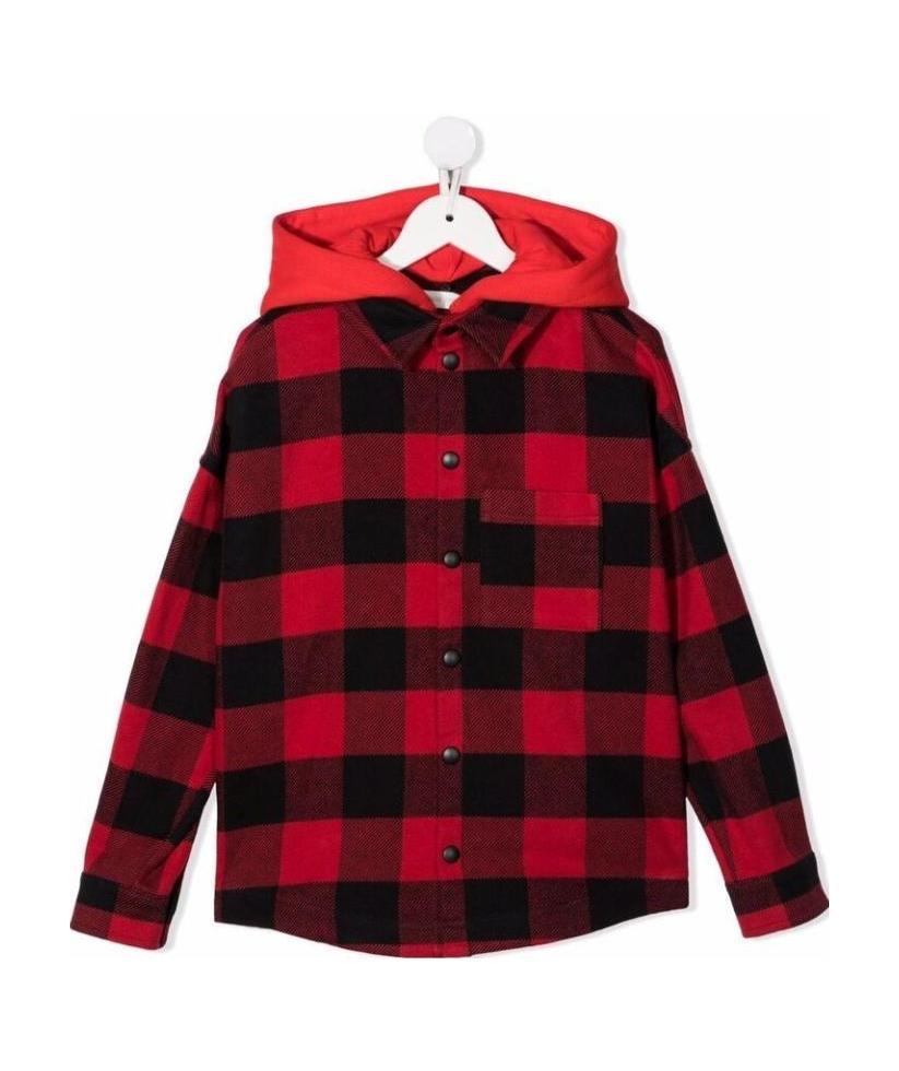 PALM ANGELS PALM ANGELS KIDS LOGO PRINT HOODED OVERSHIRT