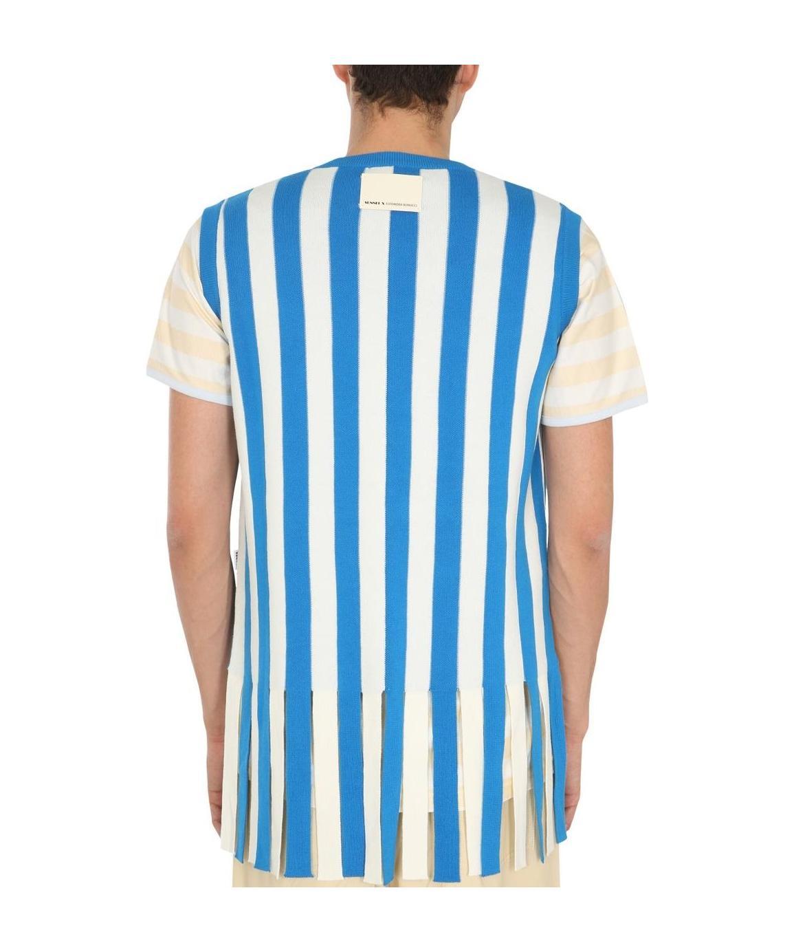 Sunnei Sweater With Striped Pattern In Blue