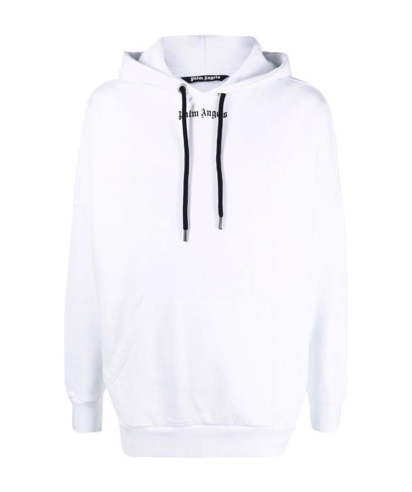 Palm Angels Logo-print Drawstring Hoodie In White