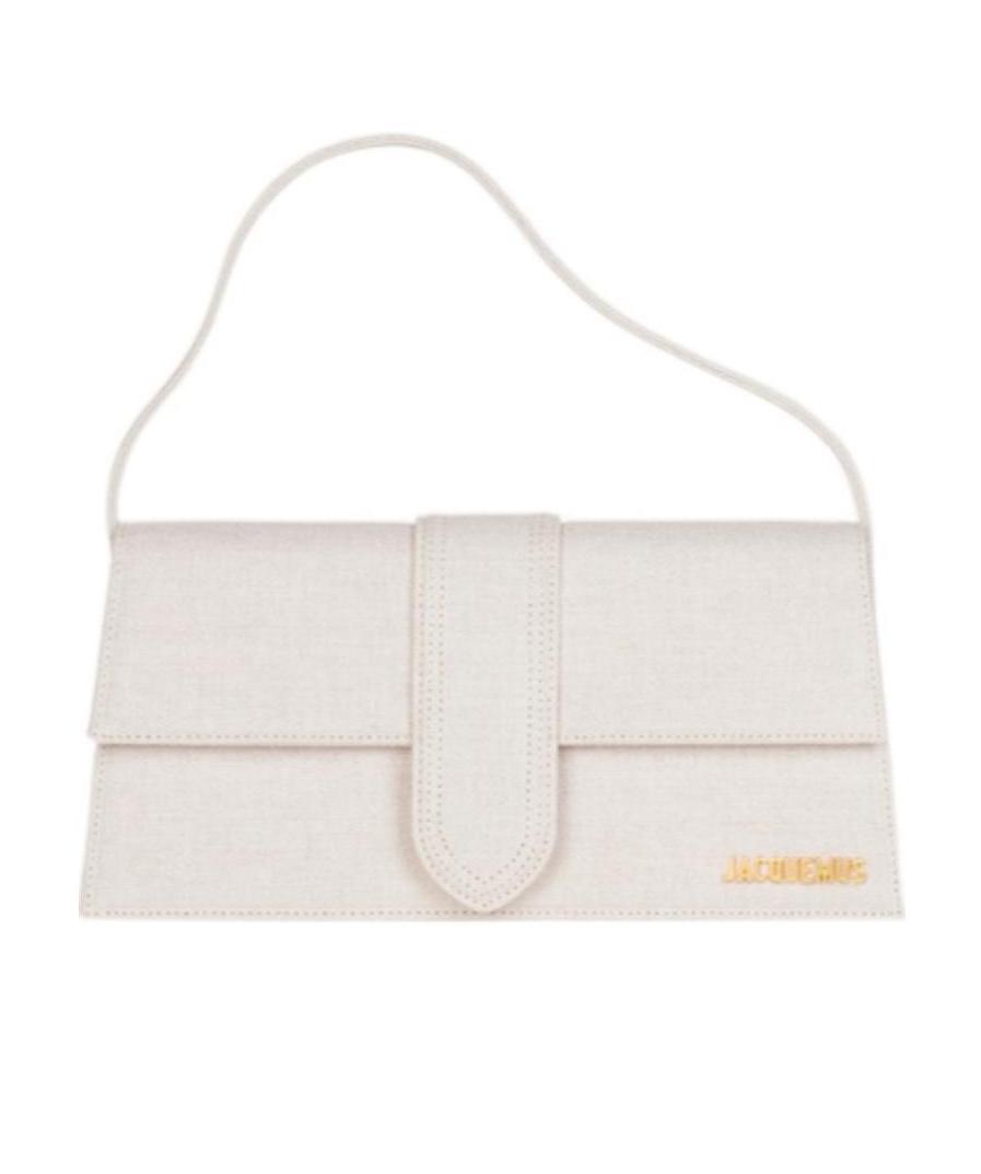 Jacquemus Le Bambino Linen Shoulder Bag In White