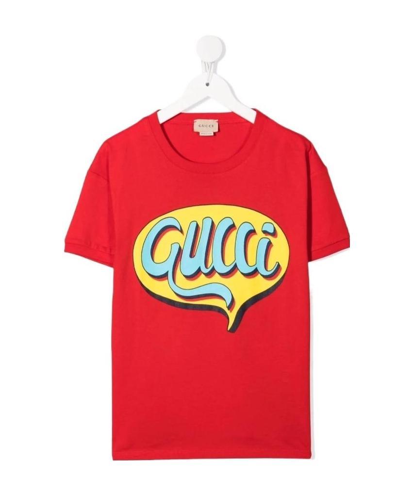 Gucci Logo-print Short-sleeved T-shirt In Red