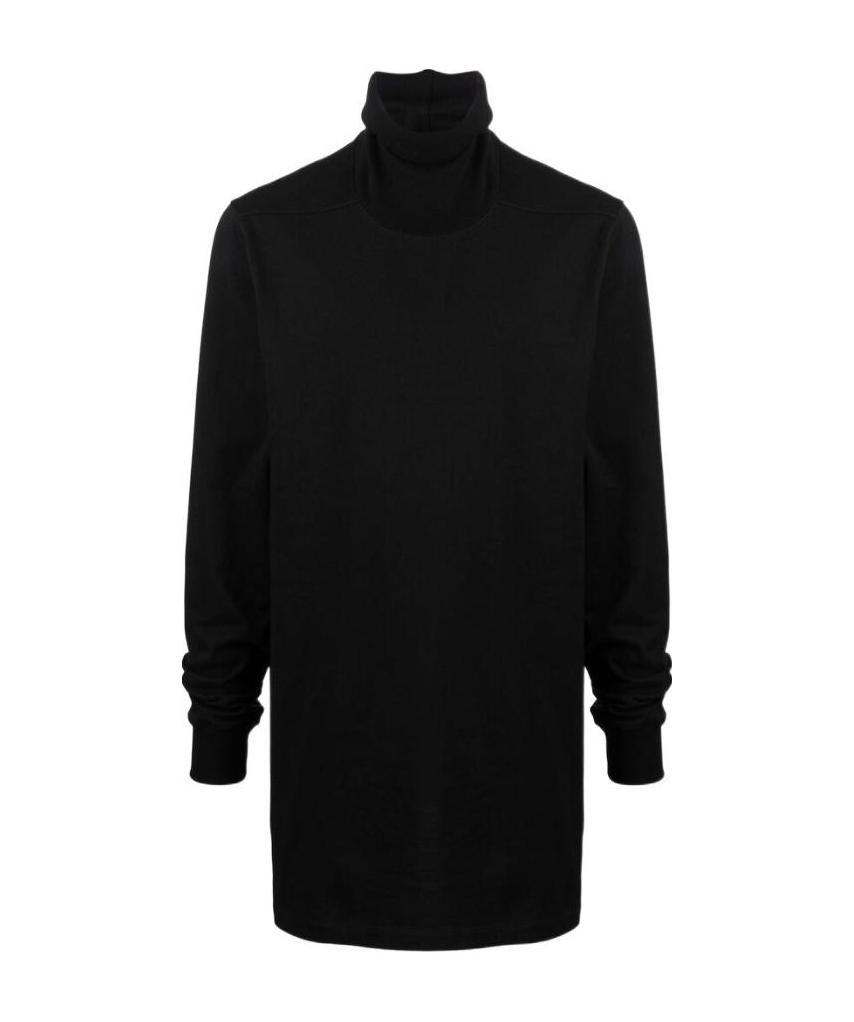 Rick Owens Roll-neck Organic-cotton Sweatshirt In Black
