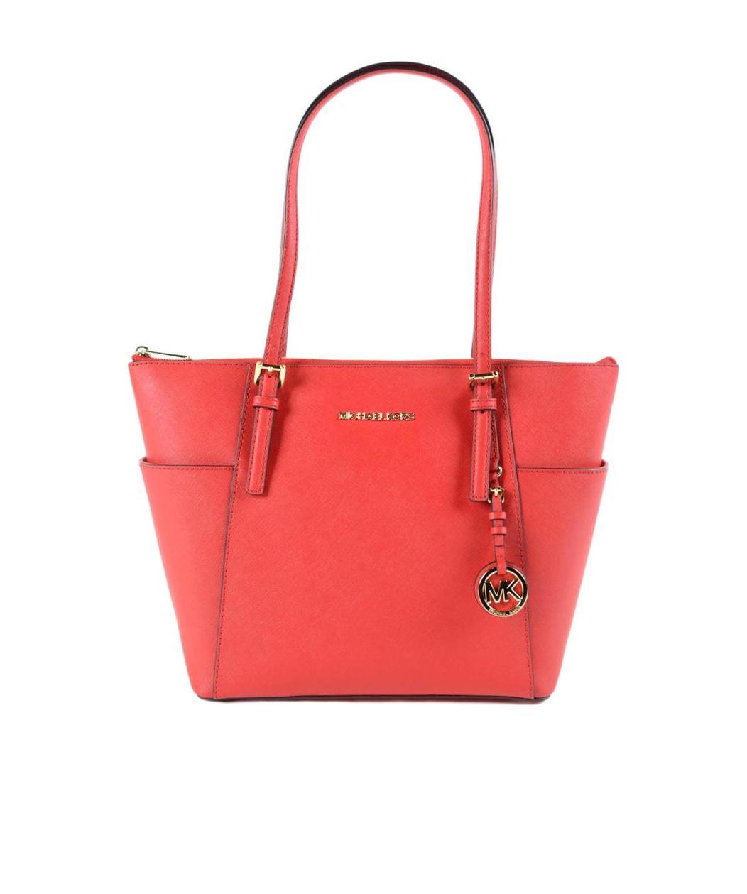 Michael Kors Jet Set Logo Handbag In Red