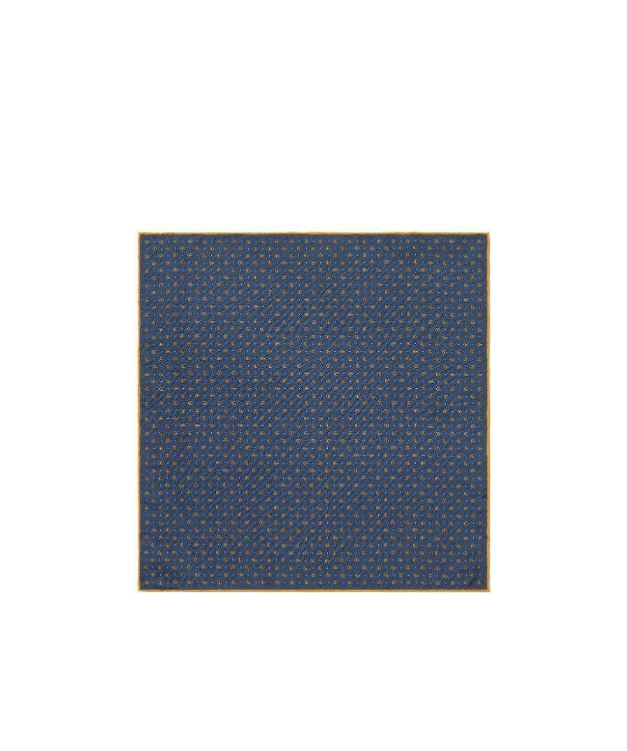 Gucci Double-g Print Silk Pocket Square In Brown