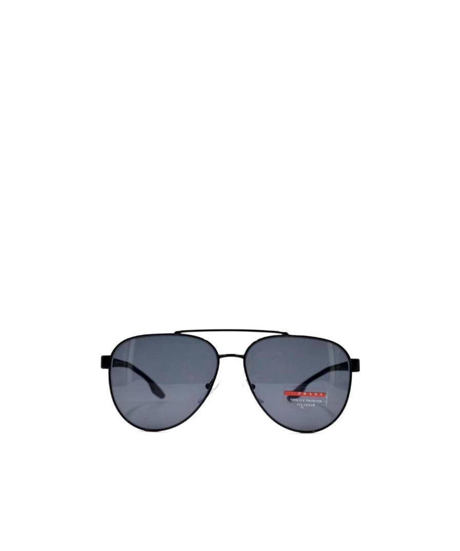 Prada Logo Pilot Sunglasses In Gray