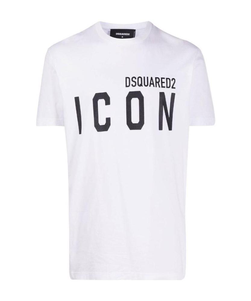 Dsquared2 White Crewneck T-shirt With Maxi Logo Print On The Front In White