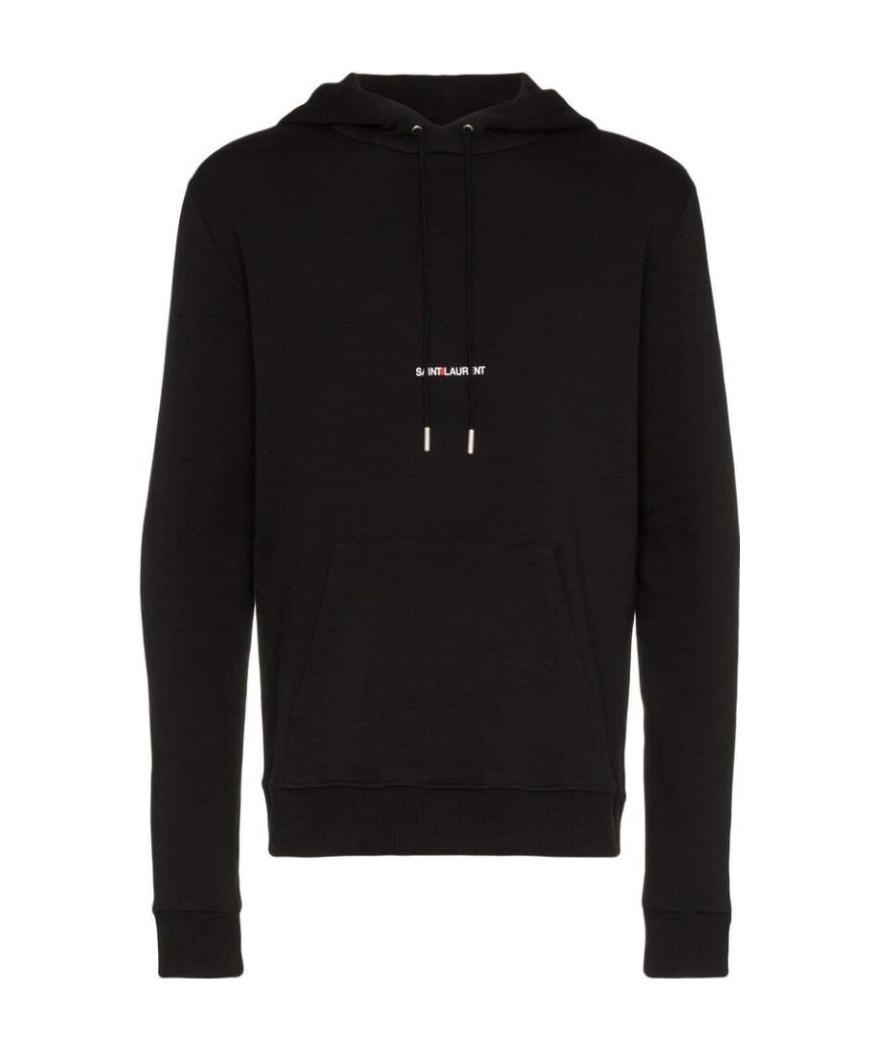 Saint Laurent Hot Multi-star Logo Hooded Sweater In Black