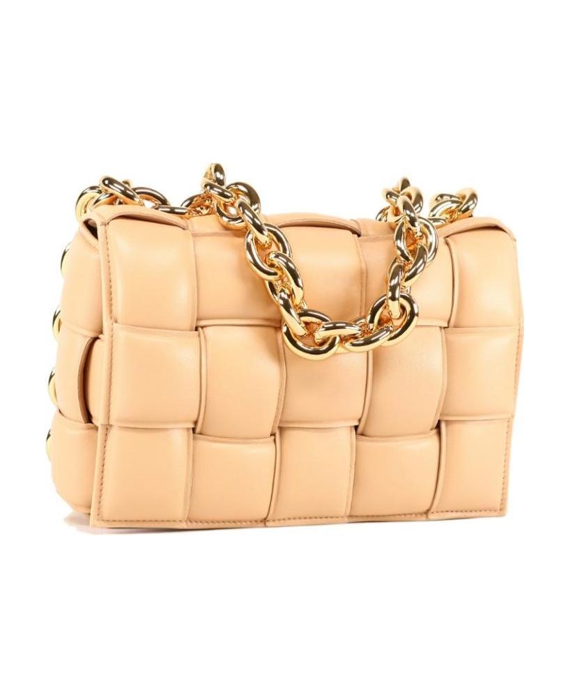 Bottega Veneta The Chain Cassette Shoulder Bag In Nude