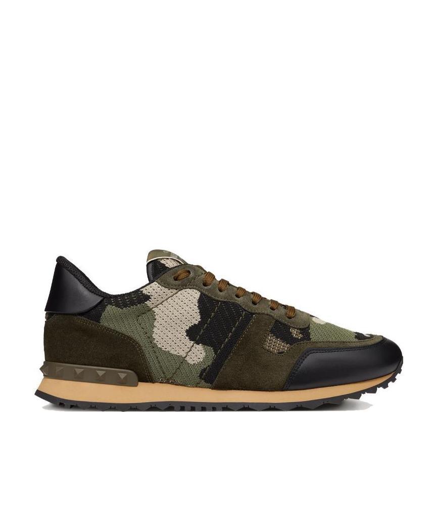 Valentino Camouflage Pattern Low Upper Board Shoes In Black