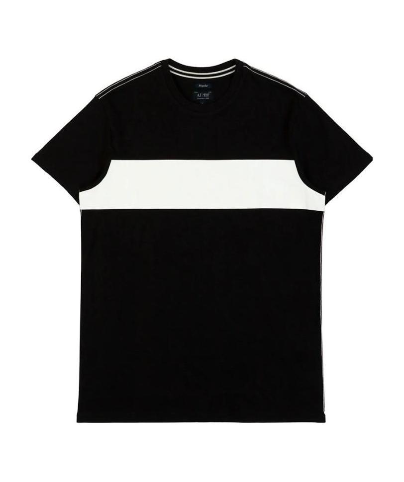 Armani Jeans Open-necked Black Shirt In Black
