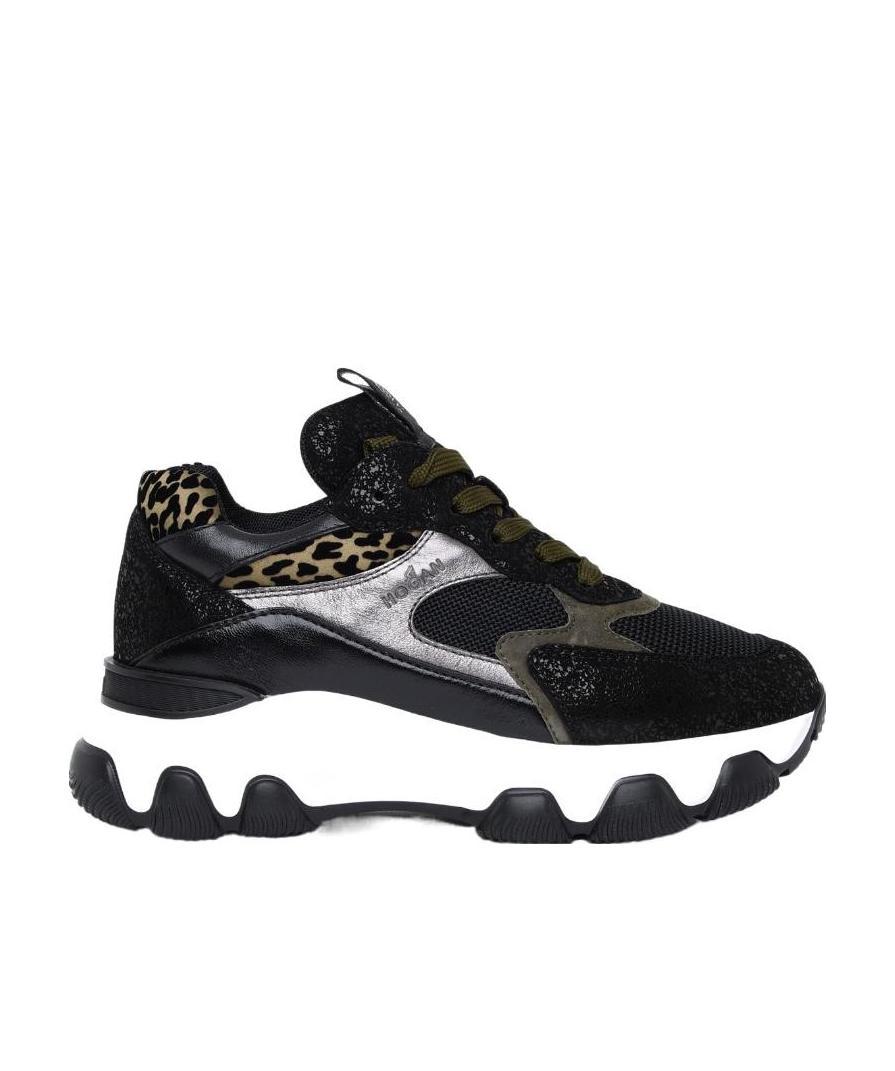 Hogan Panelled Low-top Sneakers In Black