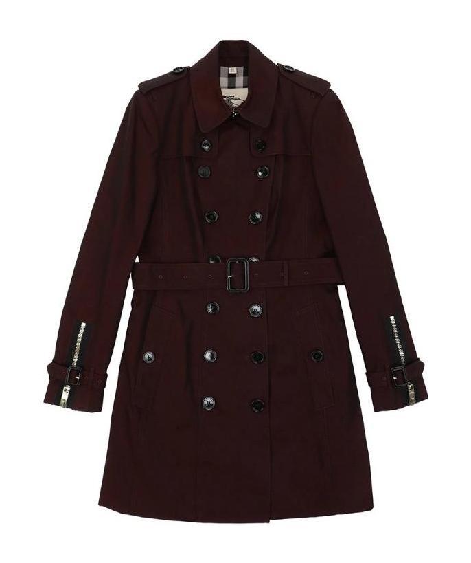 Burberry Double-breasted Trench Coat In Red