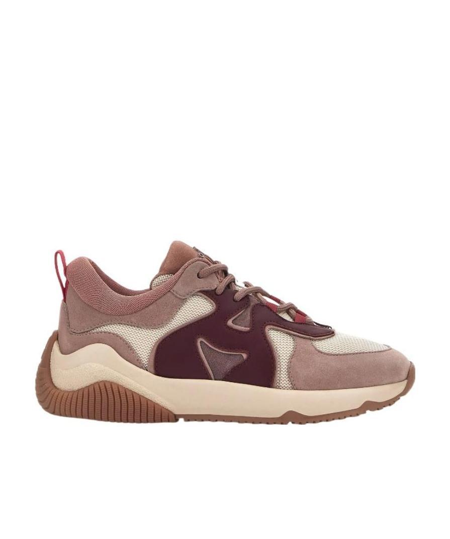 Hogan H597 Allacciato H Sneakers In Multicolor Leather In Nude