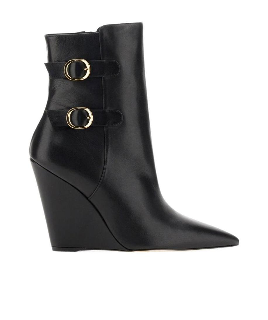 Stuart Weitzman Pointed-toe 100mm Wedge Boots In Black