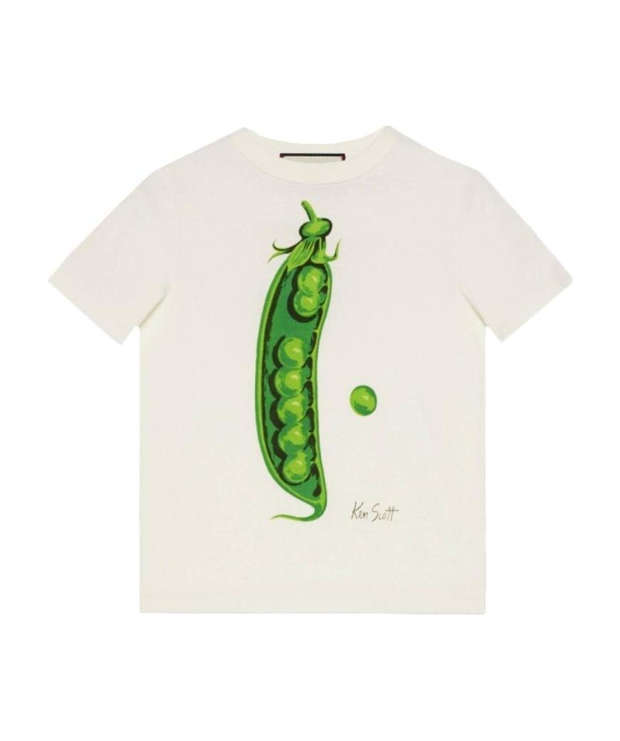 Gucci X Ken Scott Pea Print T-shirt In White