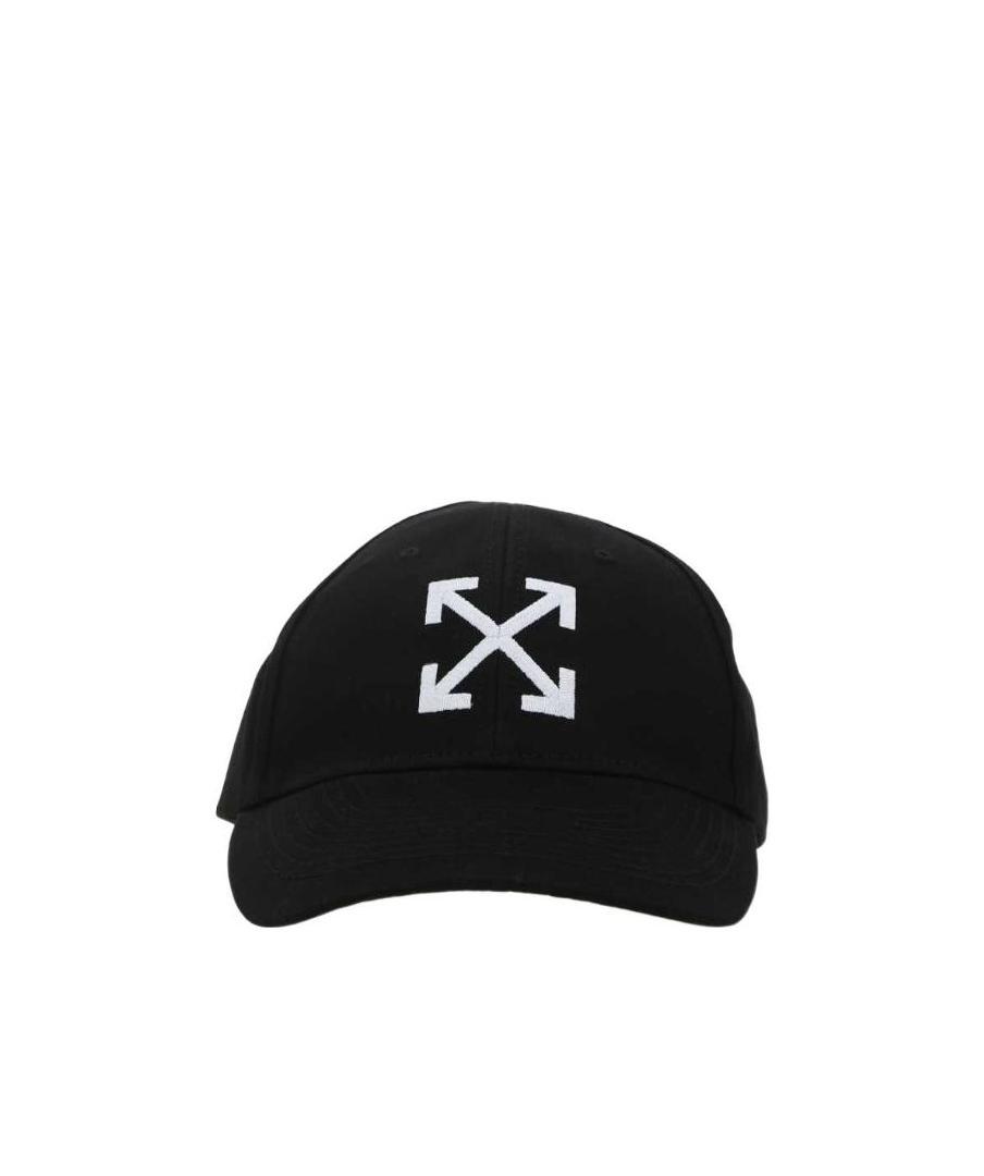 Off-white Single Arrow Baseball Cap Black White In Black