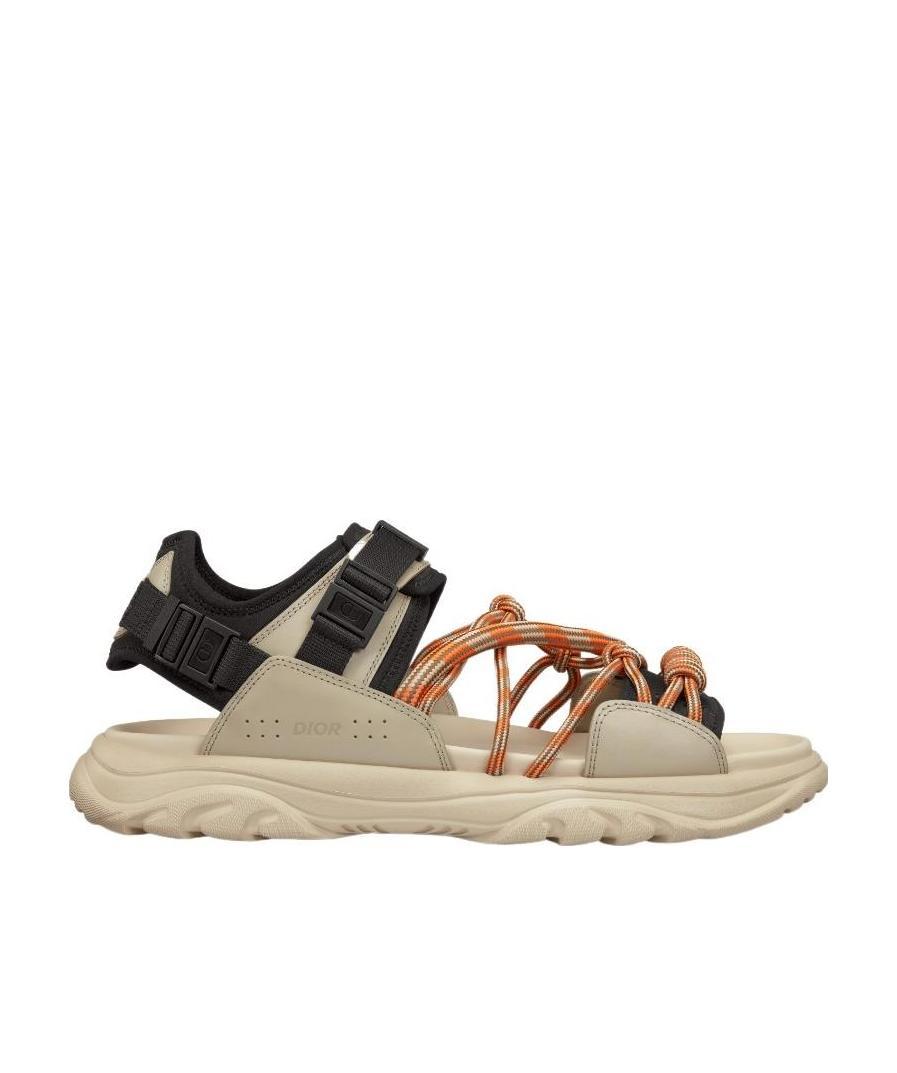 Dior H-town Tiled Adjustable Sandals In Nude