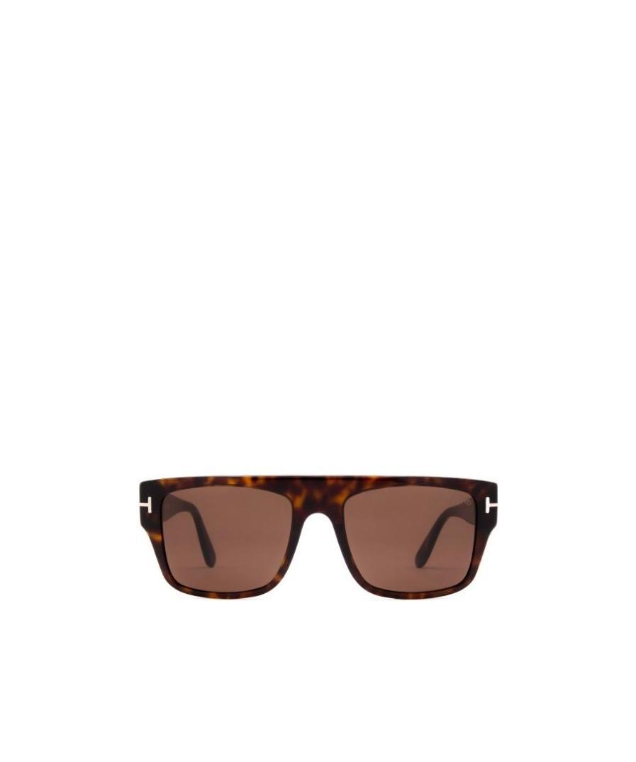 Tom Ford Men's Dunning-02 Rectangle Acetate Sunglasses In Brown
